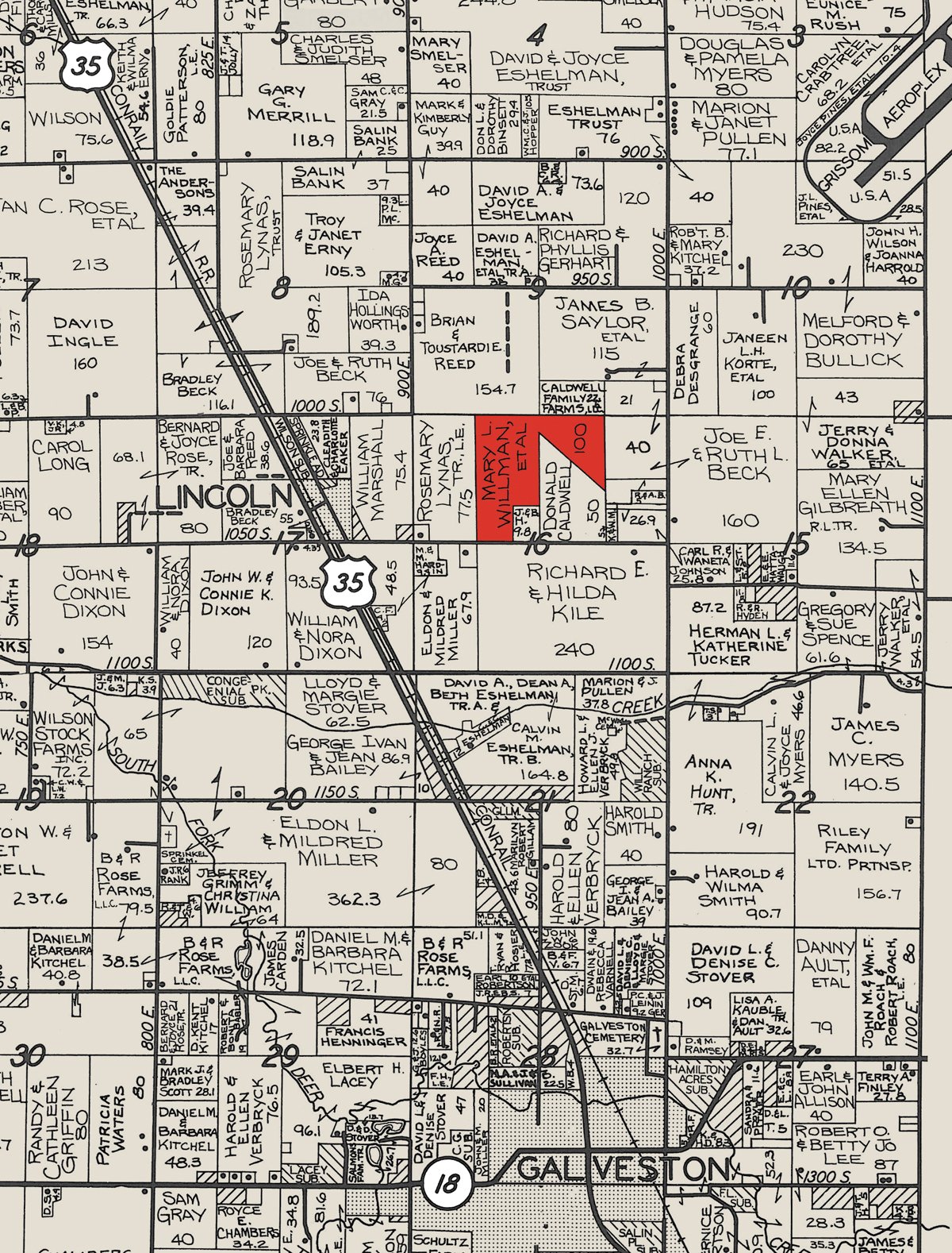 Plat map - 100 Acres Land Auction